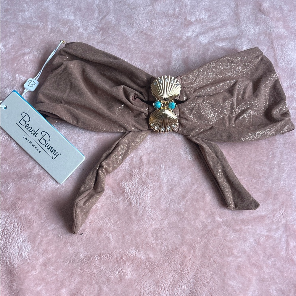 Beach Bunny Brown Hair Accessory with Gold Shell Detail